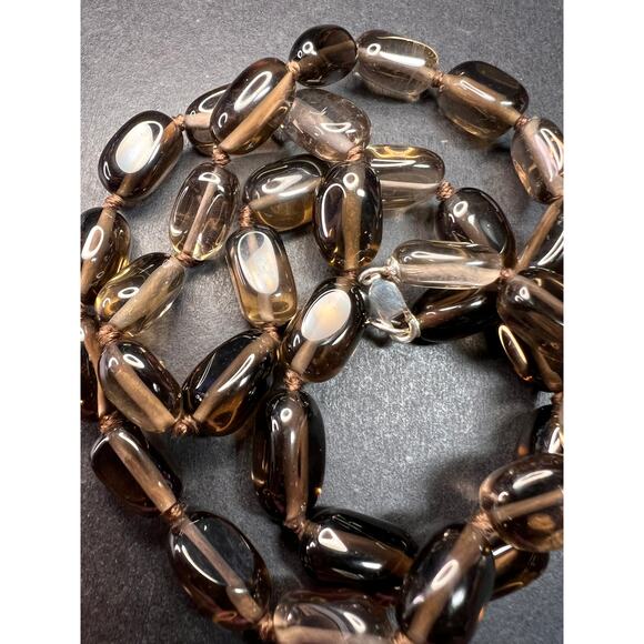 NEW smoky quartz 24 inch necklace with sterling silver clasp - Picture 10 of 12